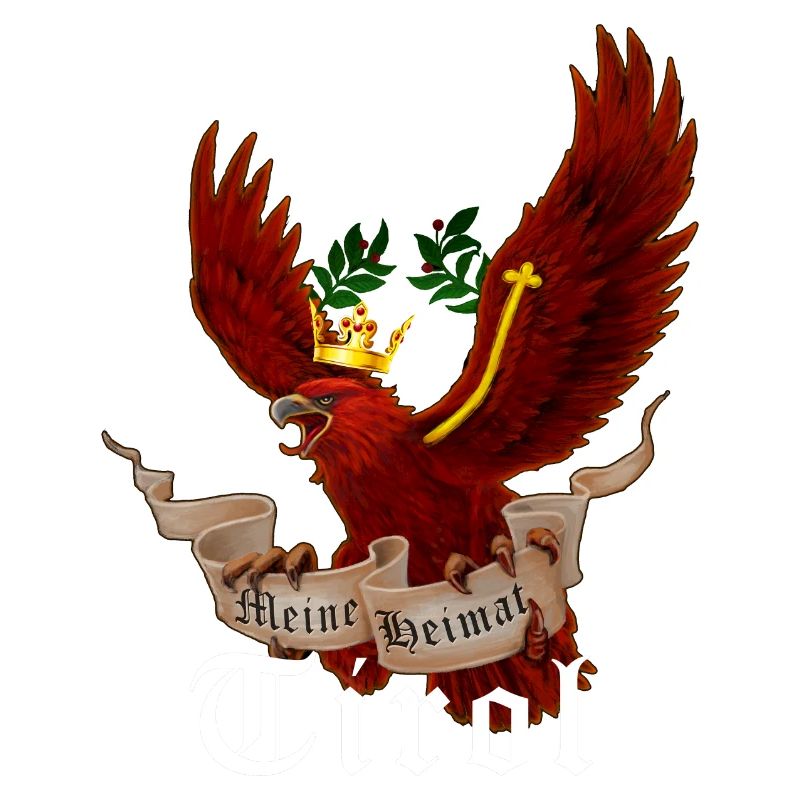 Tyrolean eagle with banner My home Tyrol