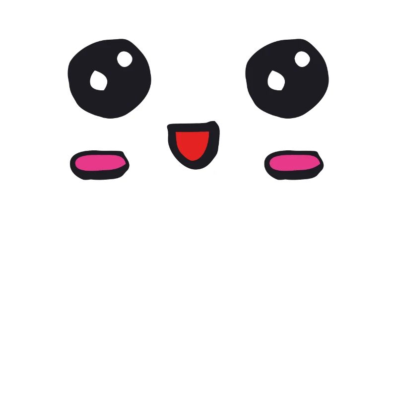 Visage kawaii avec un sourire ouvert