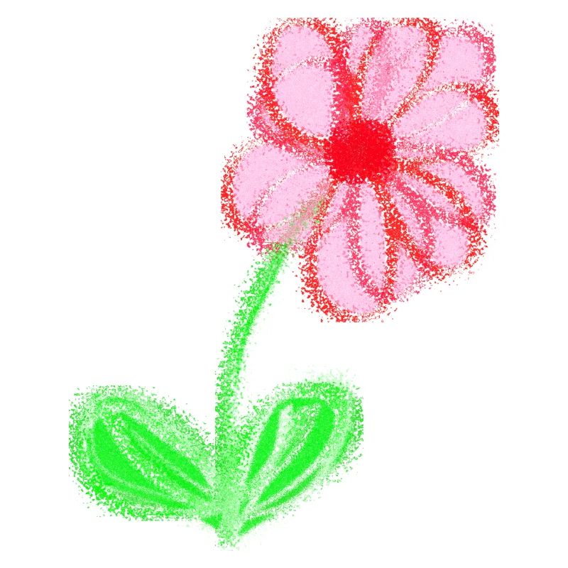 Fleur rouge peinte à la main pixel de fleur abstraite