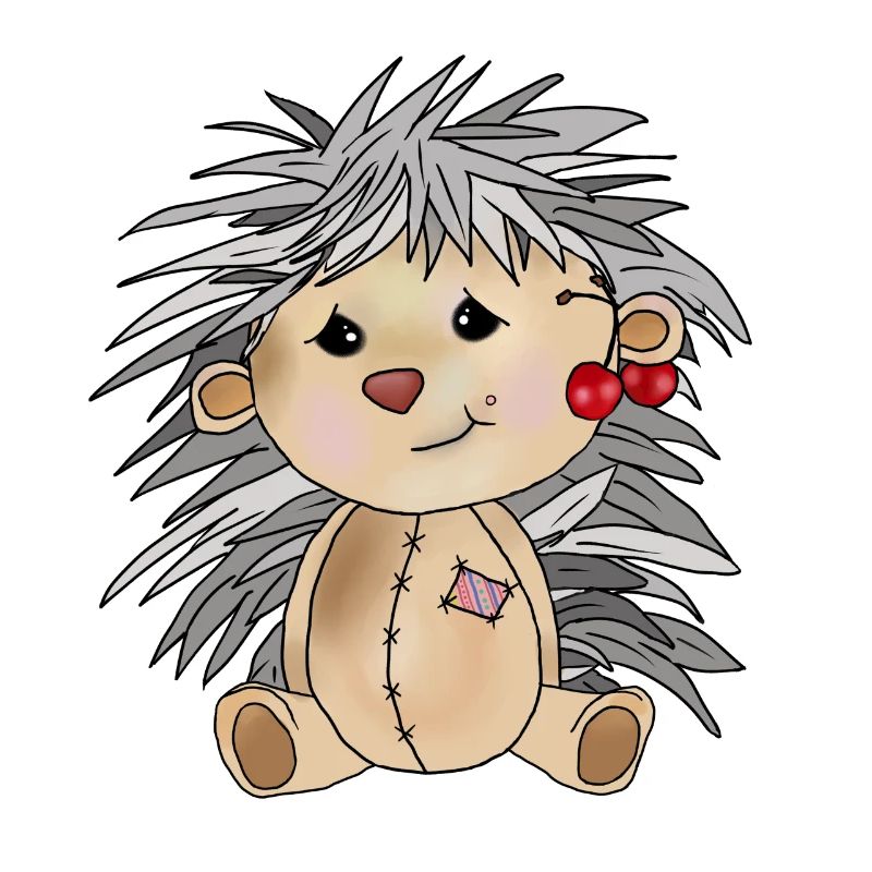 Igel mit Kirschen