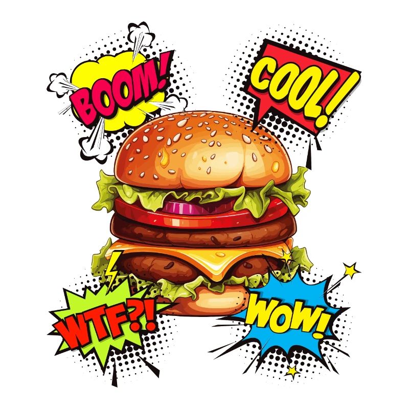Burger, Pop Art, Hamburger, Cheeseburger, Restauration rapide