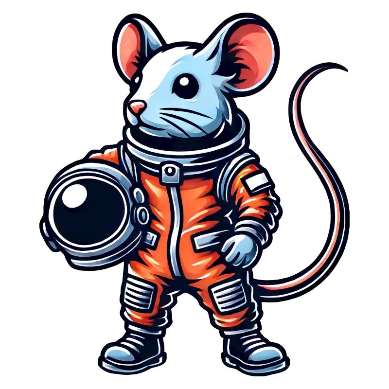 Souris Astronaute Univers Spatial Dessin animé de science-fiction