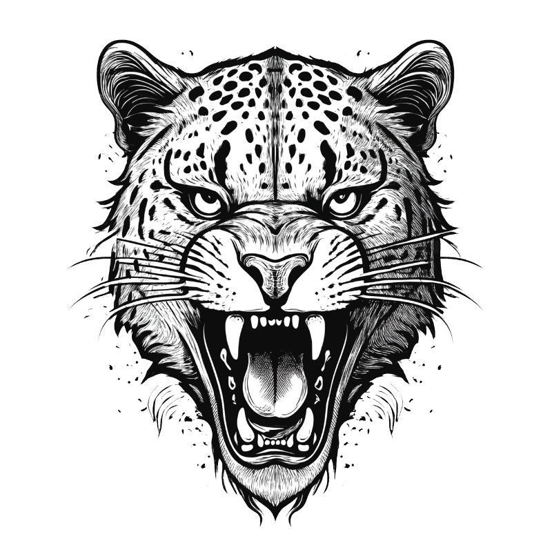 Brüllender Leopard
