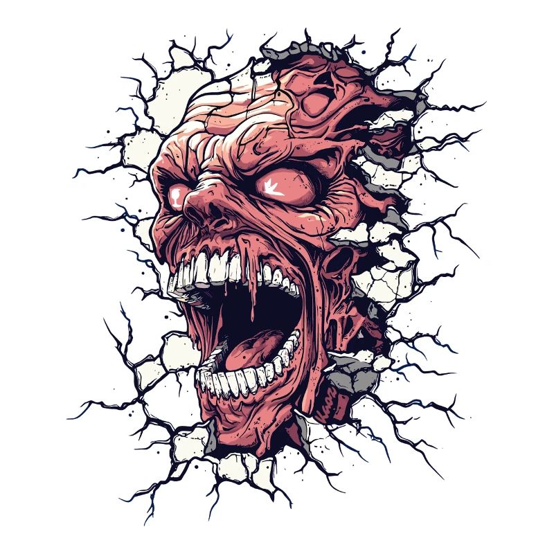 Monster Breaks Through the Wall – Horror Design