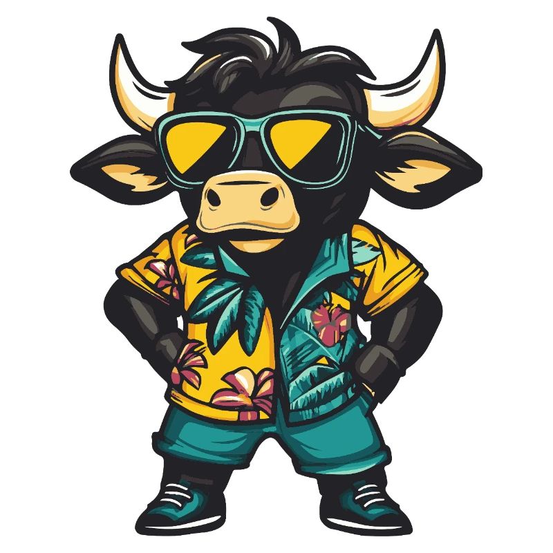 Stier Comic Lustig Sommer