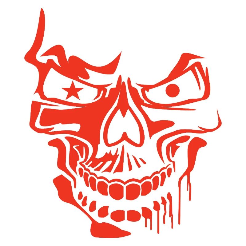 Red Stylized Skull Illustration