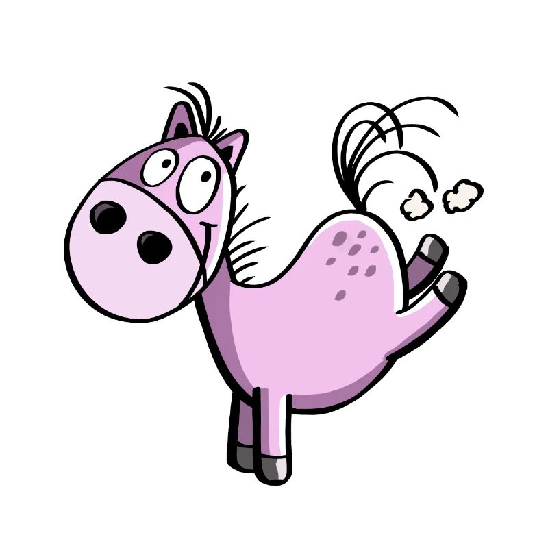 Witziges buckelndes Cartoon Pferd - Springpferd