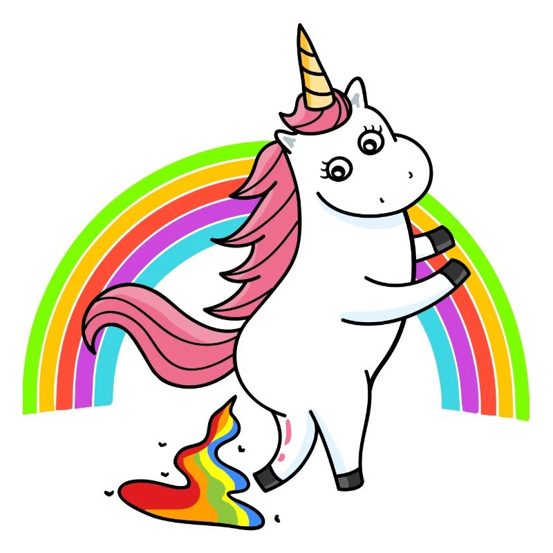 Kackendes Einhorn Regenbogen