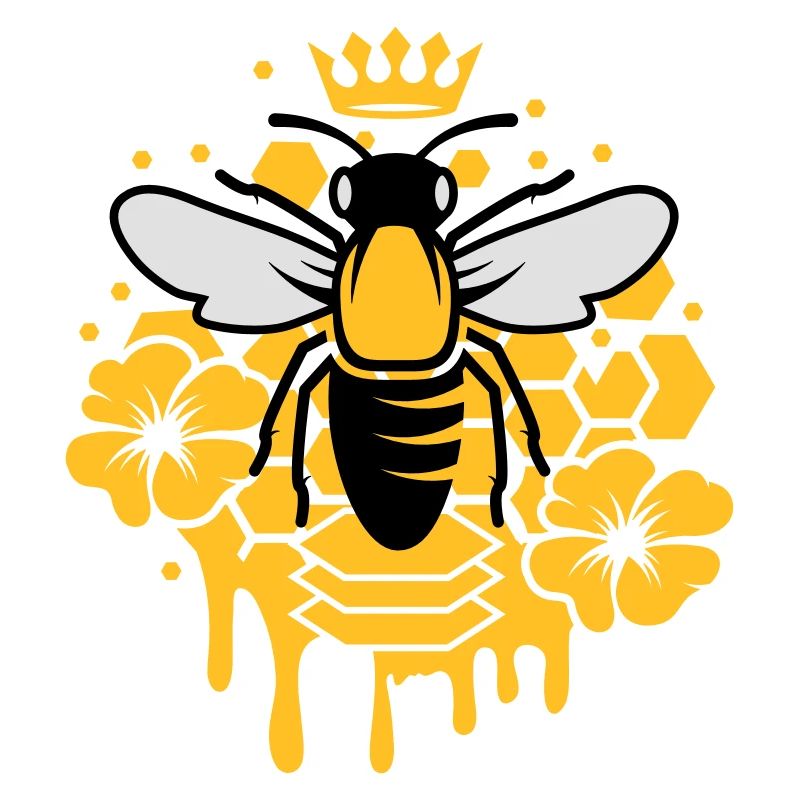 A bee with a crown