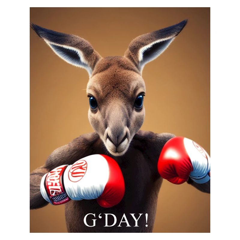 boxing kangaroo comic drawing animal australia