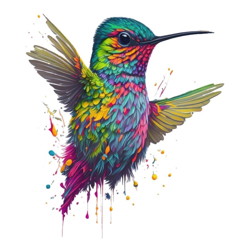 Color Explosion Hummingbird Artwork