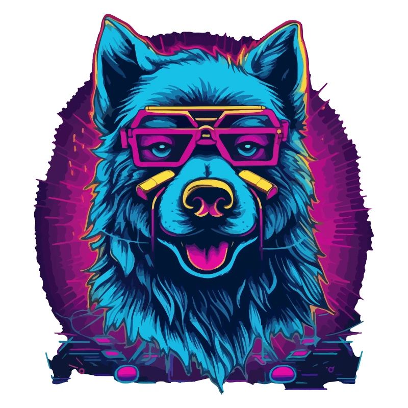 Neon Wolf Retro Spectacled Wolf