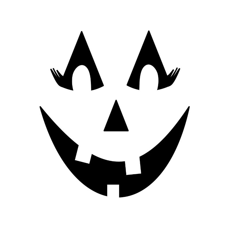 Drôle de visage de citrouille | Conception de citrouille d’Halloween