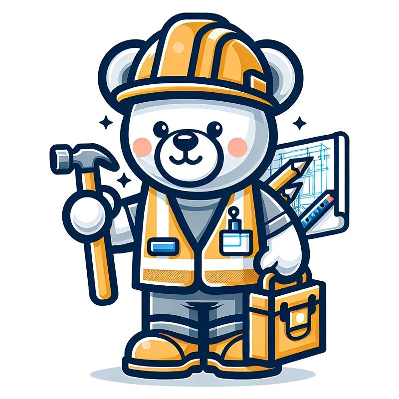 Cute Bear Construction Worker