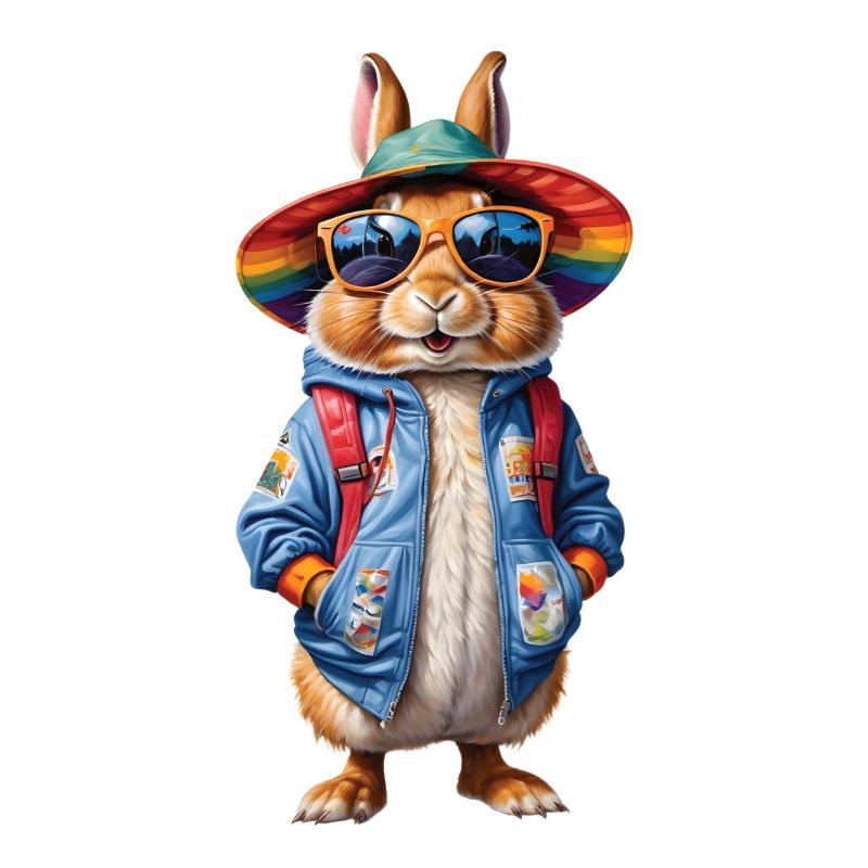 Lapin de Pâques coloré, mignon et mignon pour Pâques
