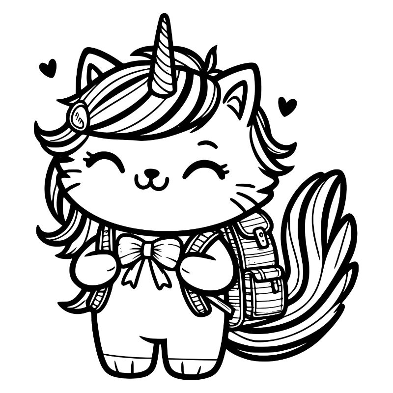 Einhornkatze Einschulung (schwarz)