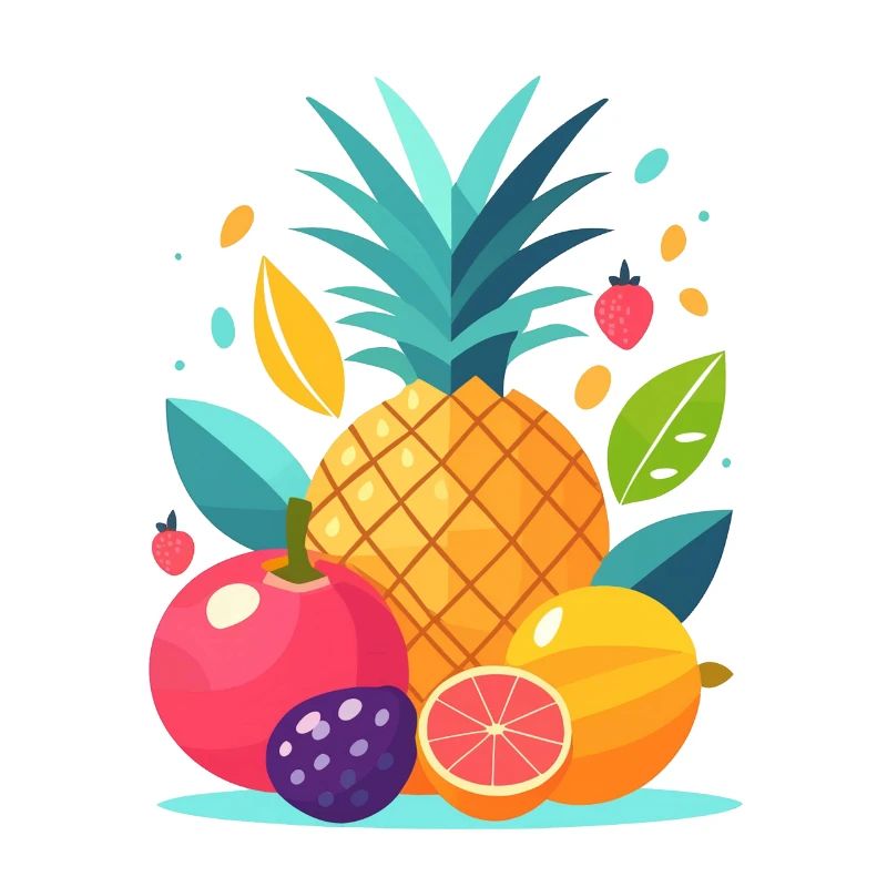 Obst im Flat Design