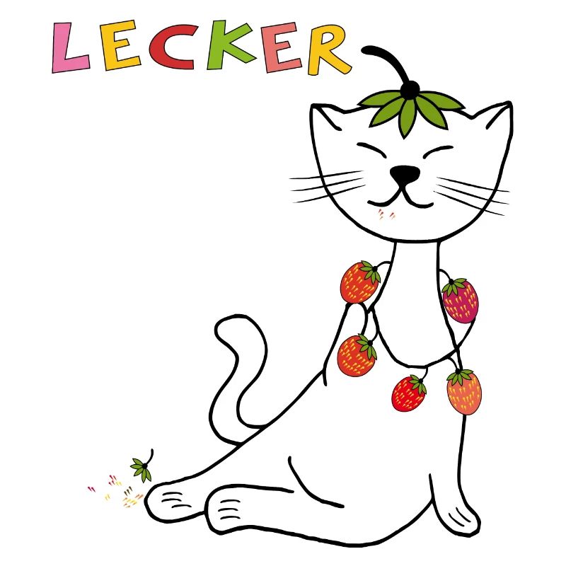 Erdbeeren Katze