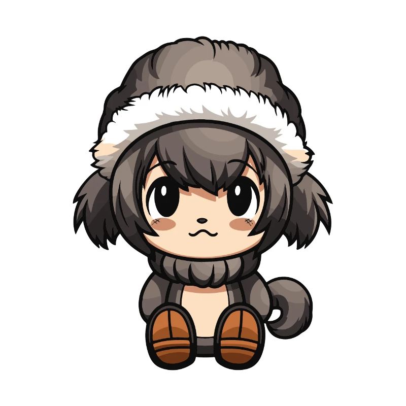 Monkey Winter Comic Cute