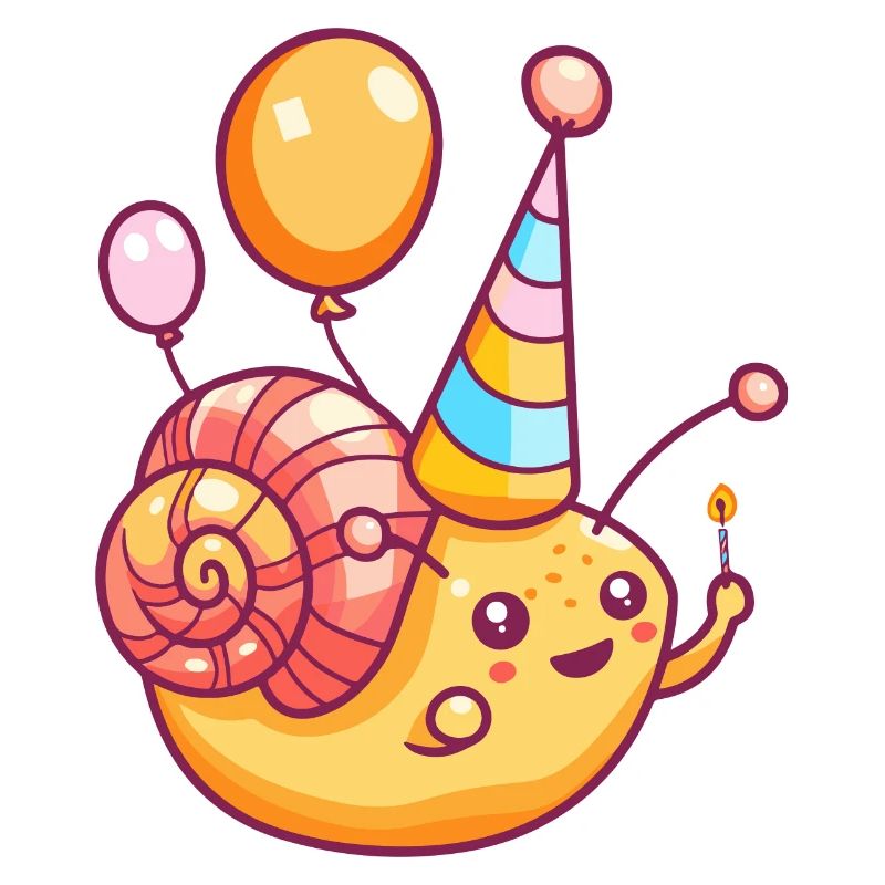 Schnecke Geburtstag Comic Niedlich