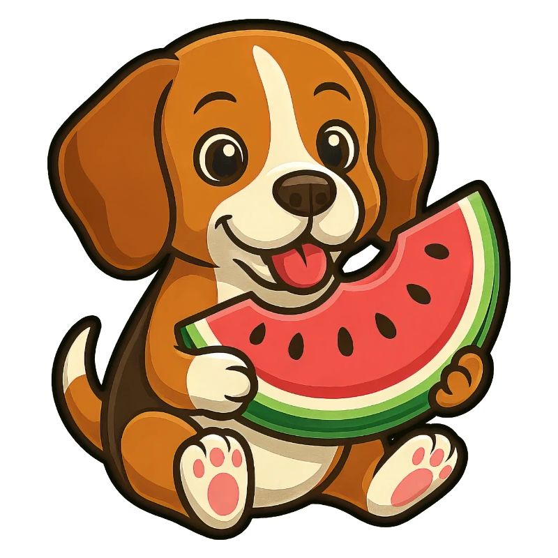 Fröhlicher Beagle Wassermelone Sommerfrucht