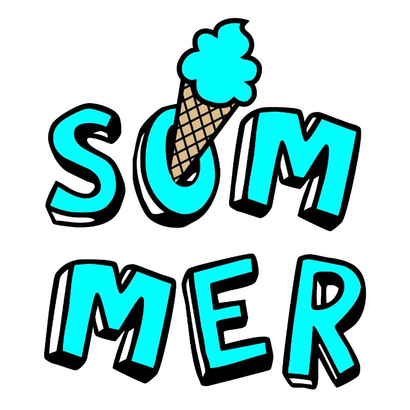 Sommer Eis Waffel Comicstyle Fun Lebensfreude Fan