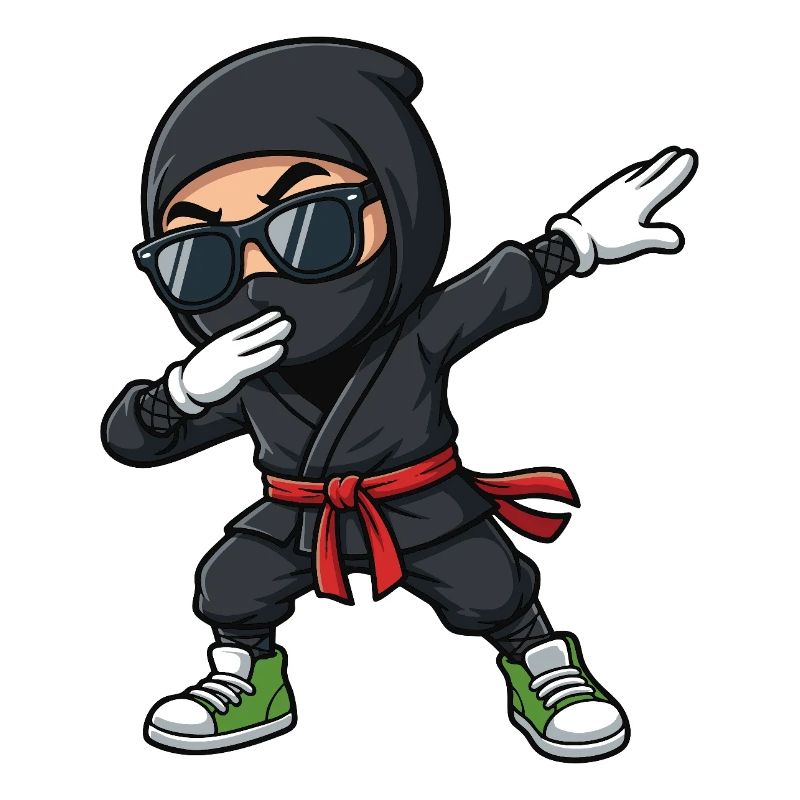 Dessin animé drôle de ninja dab