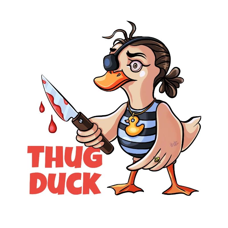 Thug Duck holding a Knife Meme