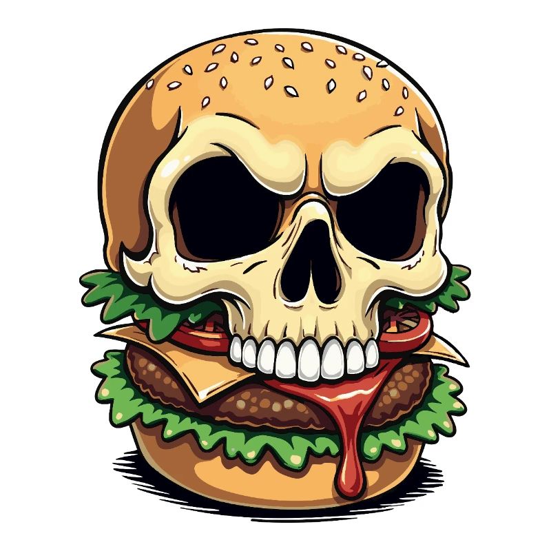 Skull Burger Popart