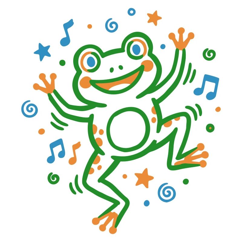 Dancing frog with music