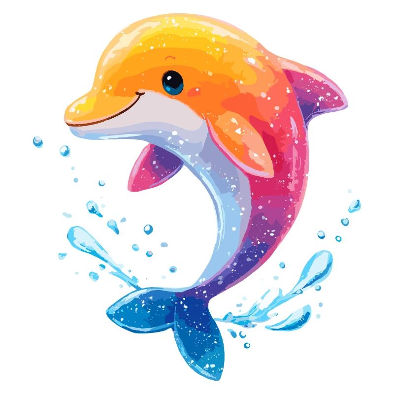 Farbiger Delfin Spritz