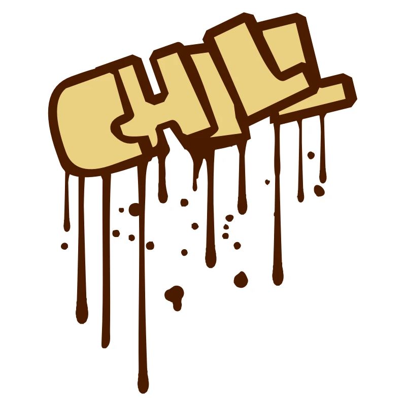 graffiti drops spray stamp text chill sloth