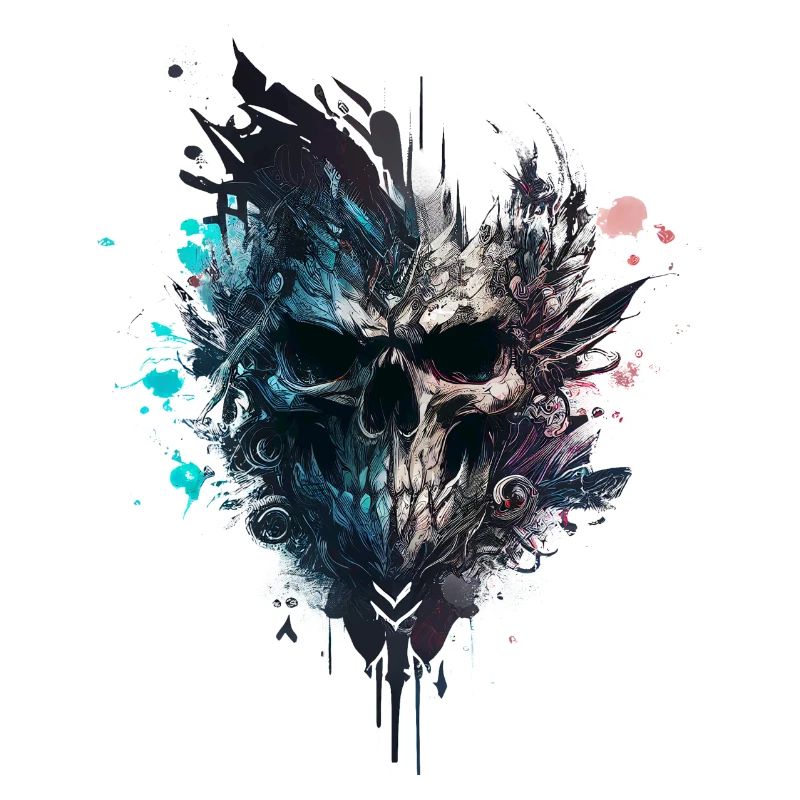 Splash multicolor skull