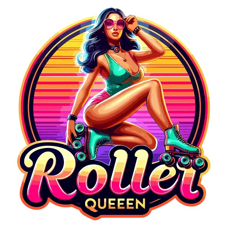Vibrant Roller Queen Illustration