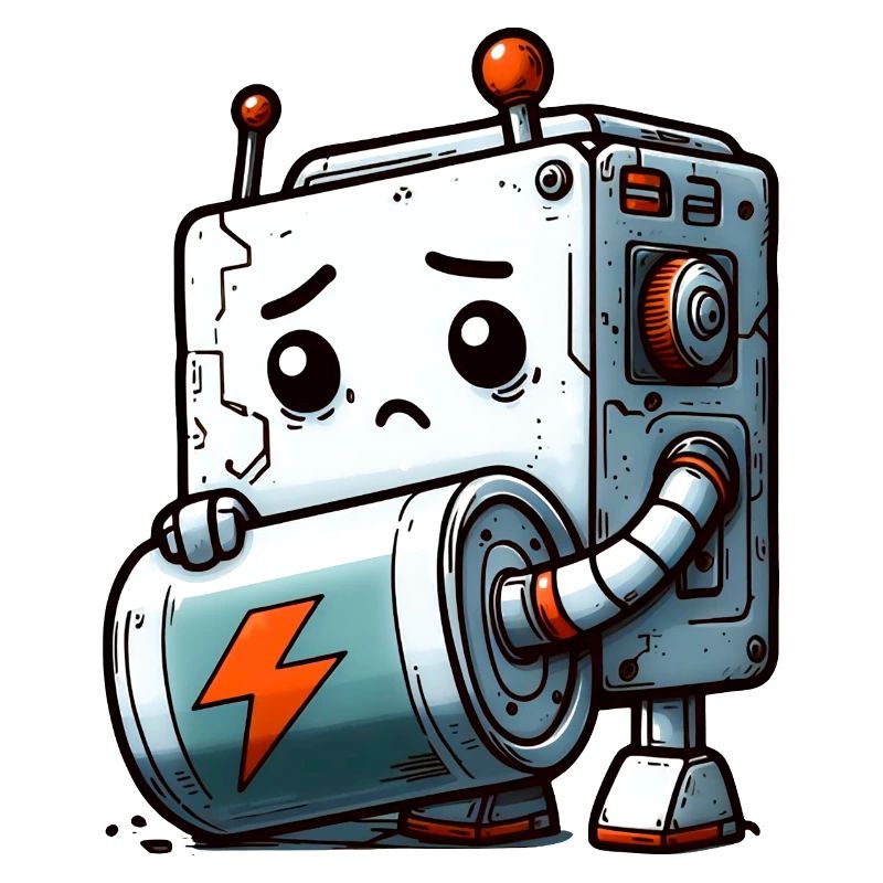 Dead battery for robot bot