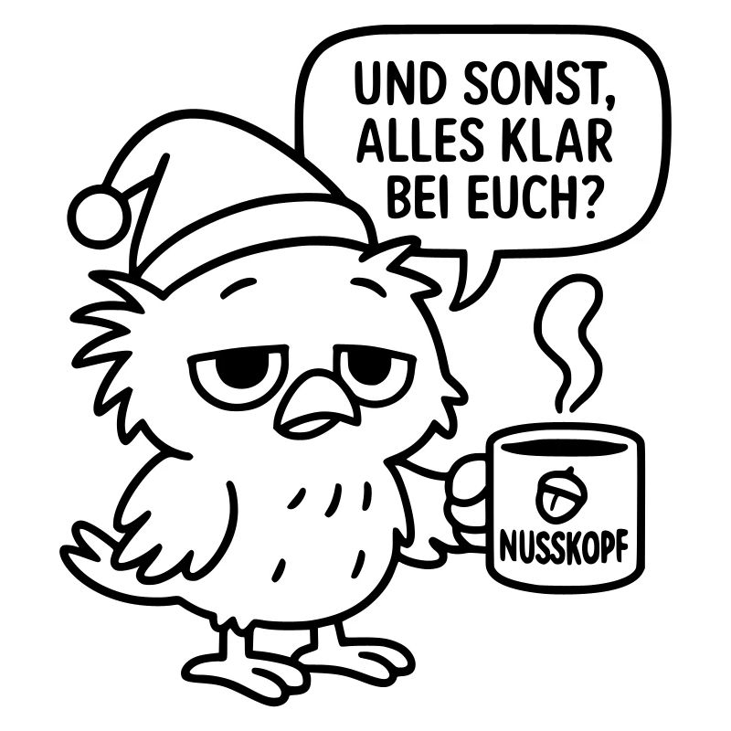 Grognement matinal Vogel_mit_Kaffeetasse_und_Sprechblase
