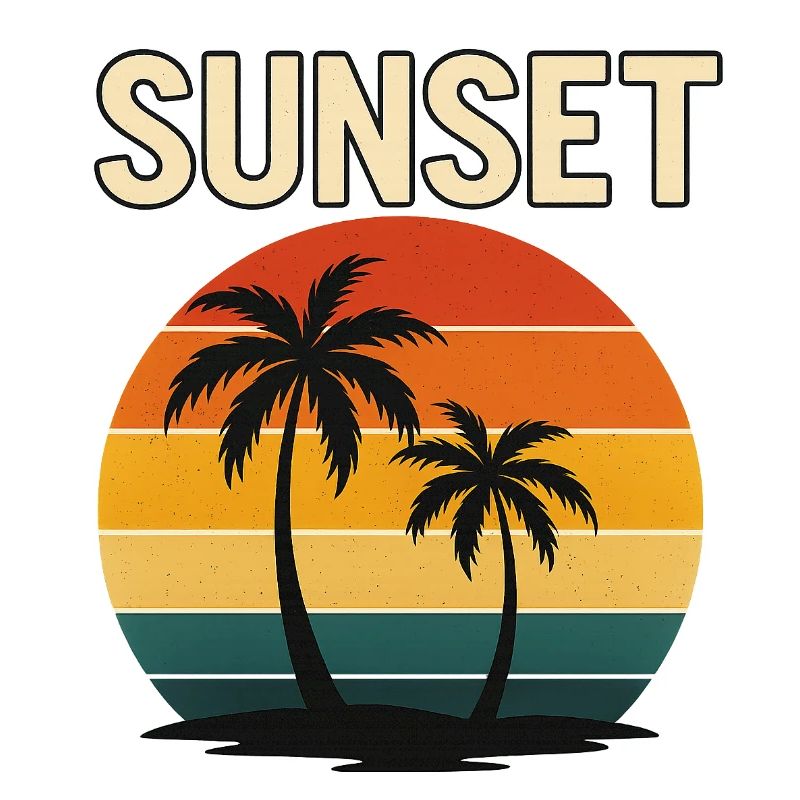 Sunset Palm Retro Glow