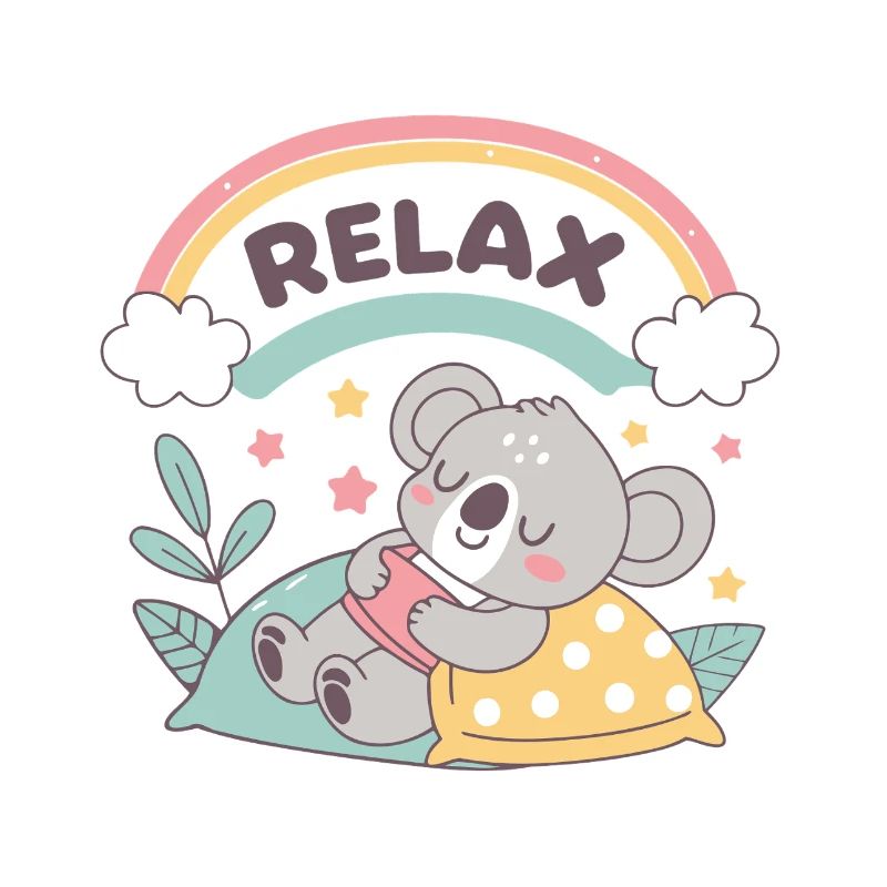 Koala mit süßem Regenbogentraum