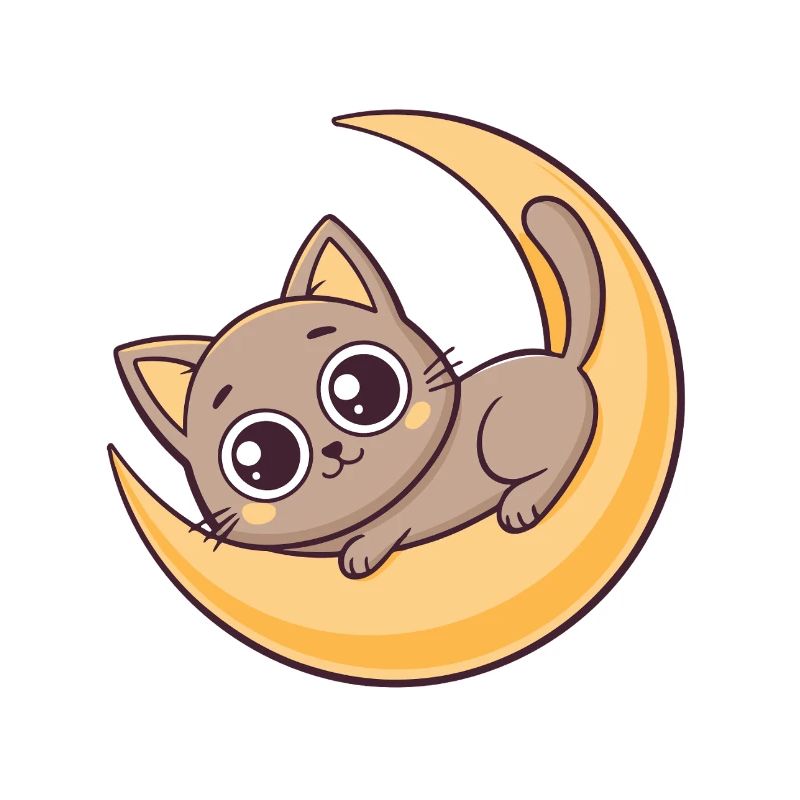 Kitten on Lunar Crescent