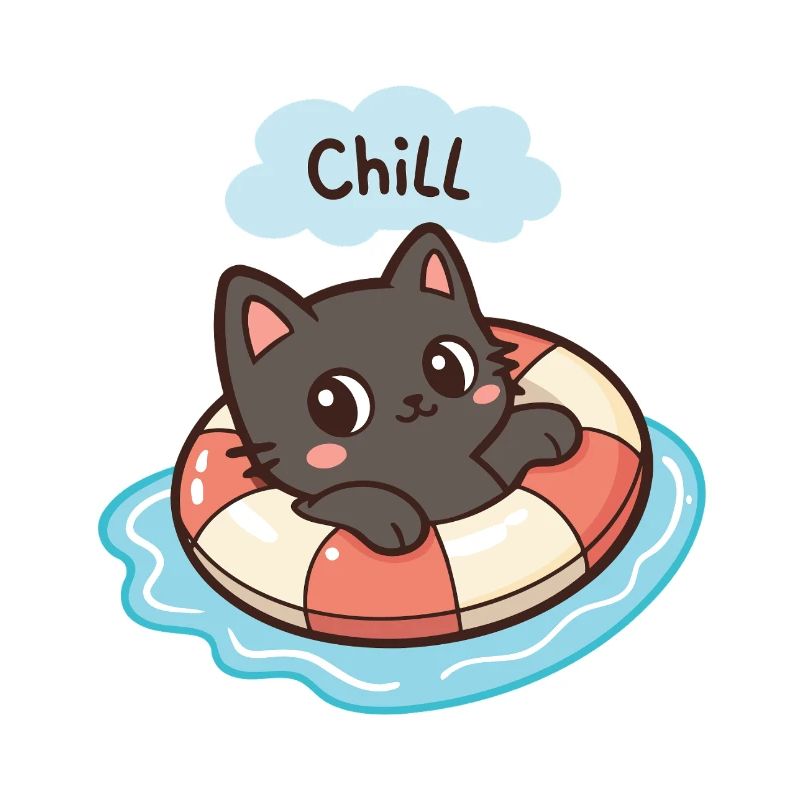 Chat Chill en Bouée
