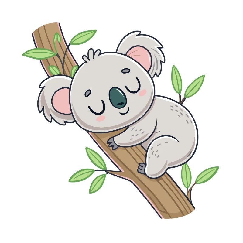 Schlafender Koala auf dem Ast