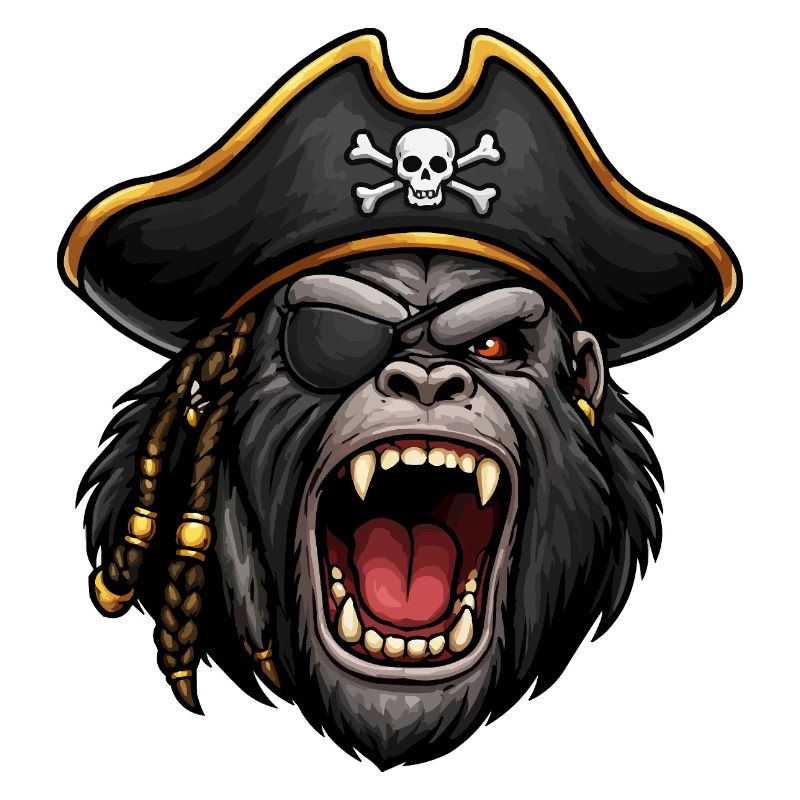 Gorille pirate avec cache-œil