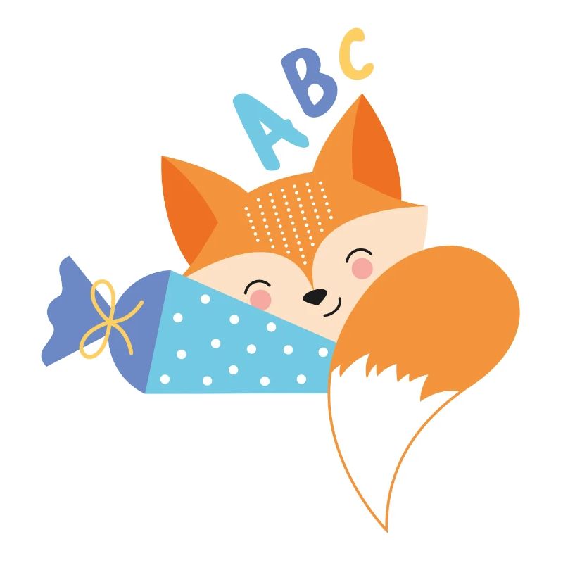 Fuchs mit Schultüte Einschulung