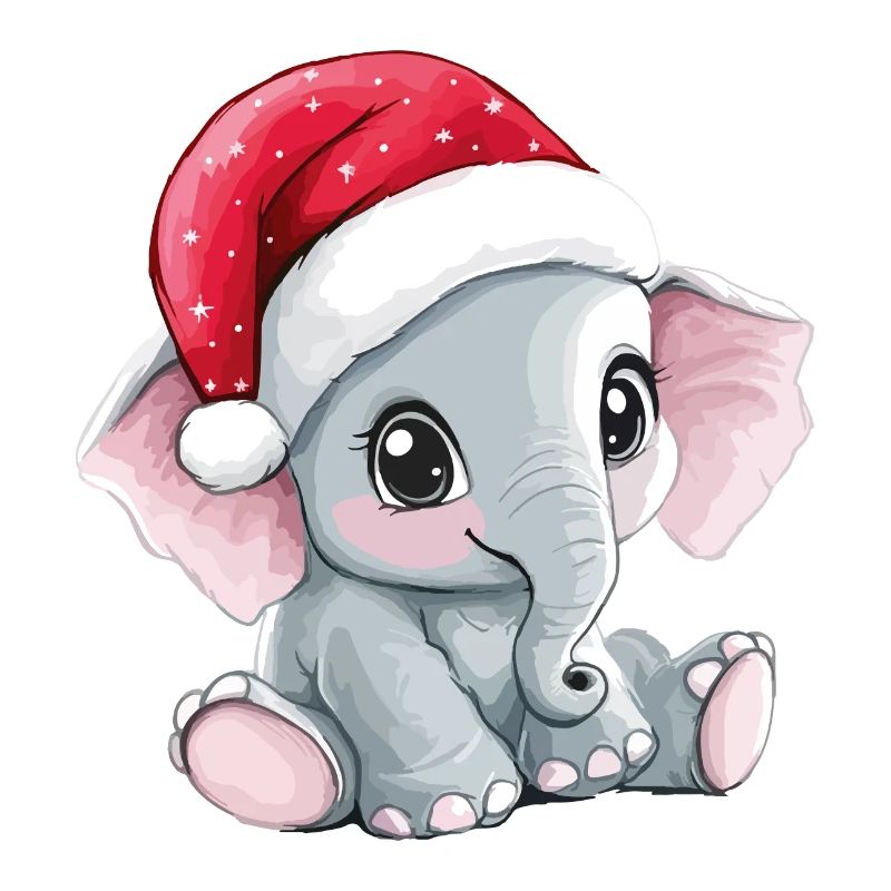 éléphant Noël mignon Noël mignon