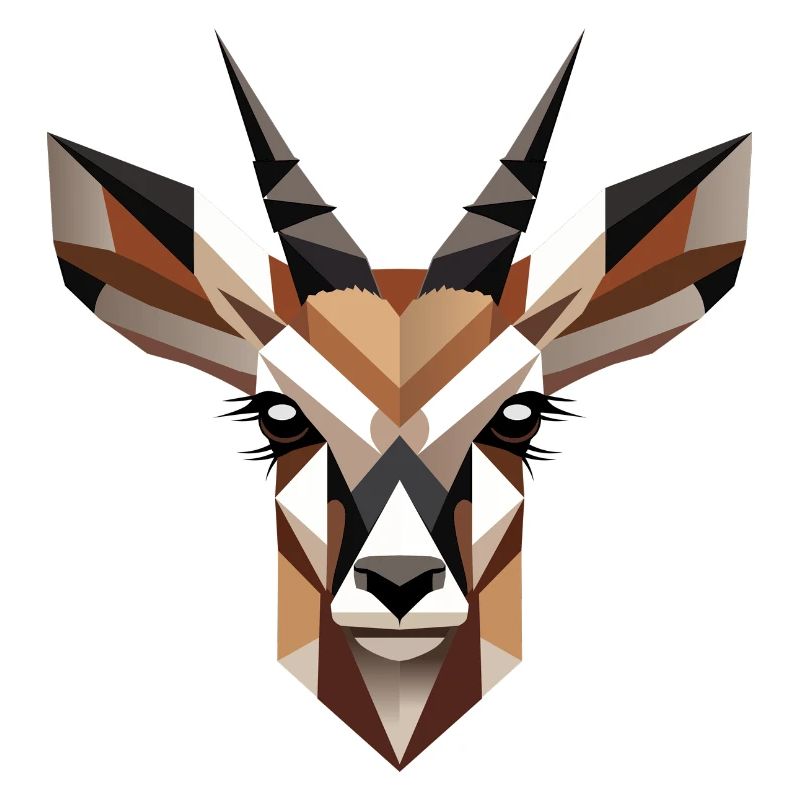 Geometric antelope head – elegance and wilderness