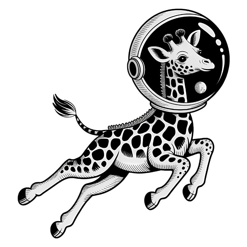 Girafe dans l'espace - Logo Cool Astonomy