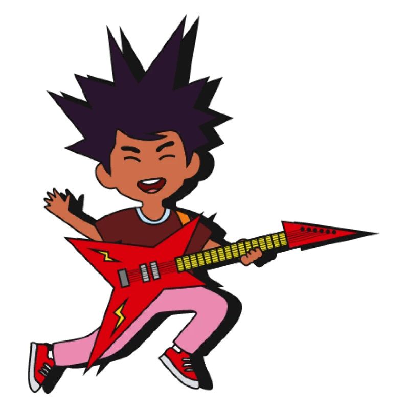 Explosion de guitare rocker pointue