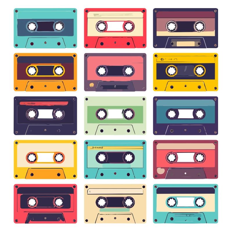 Cassettes Pop Art Pattern