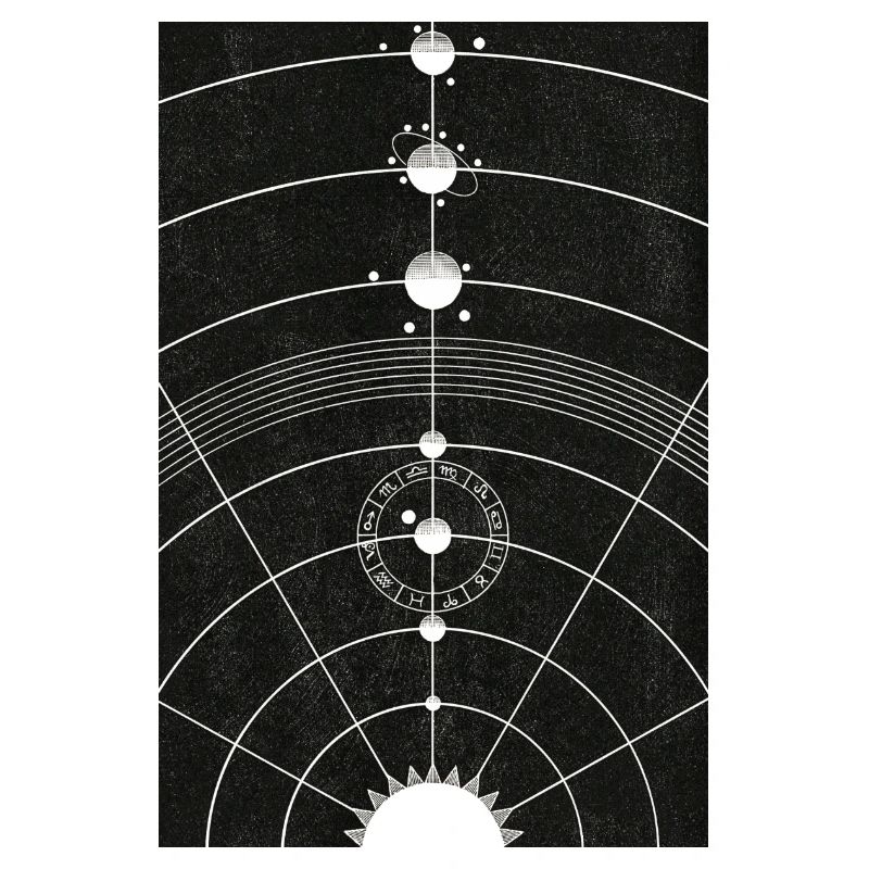 Solar System Drawing Vintage