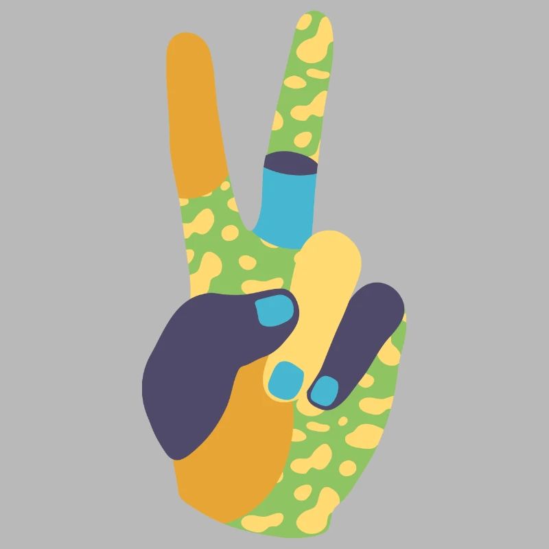 Multi-color peace hand